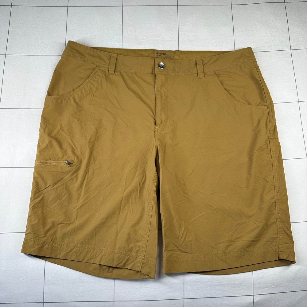 Marmot Shorts Mens 40 Tan Brown Zip Cargo Pocket Hiking Outdoor Trail Trek Walk